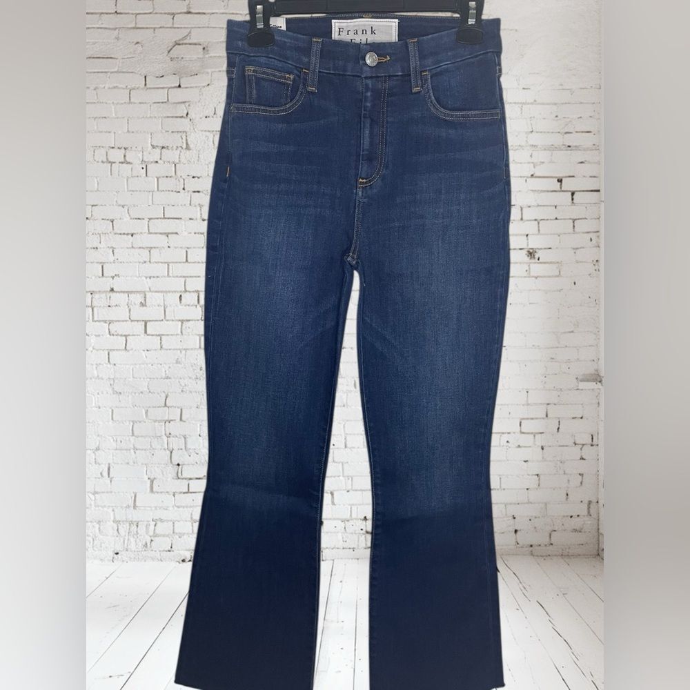 Frank & Eileen Dark Blue Flare Ankle Killian Style Jeans - Picture 2 of 12